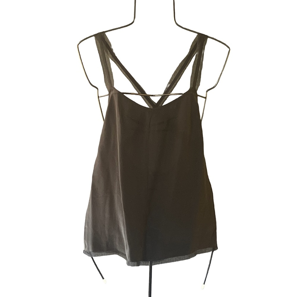 Silence + Noise Silk Black Strappy Tank Top